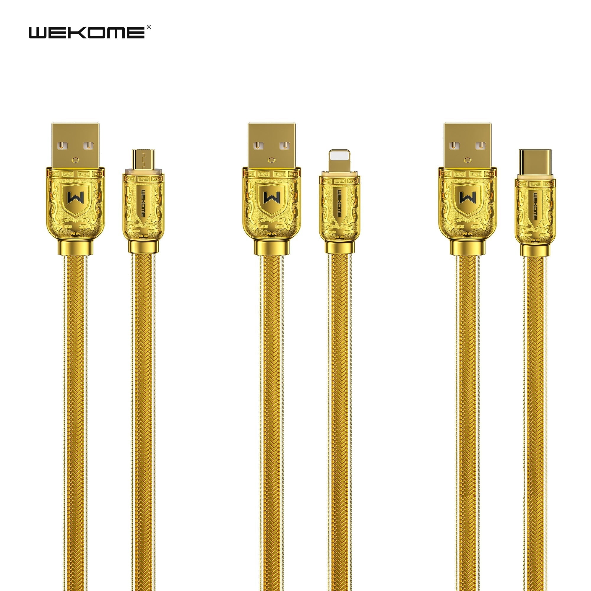 WK WDC-161 SAKIN SERIES 6A SUPER FAST CHARGING DATA CABLE  (1M)(6A), 6A Cable, Micro Cable-Gold
