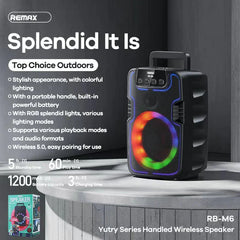 REMAX RB-M6 YUTRY SERIES HANDLED WIRELESS SPEAKER (V5.0), Wireless Speaker, Bluetooth Speaker