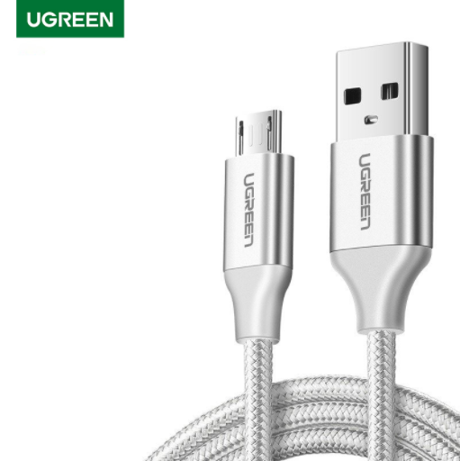 Ugreen US290 Micro USB 2.0 Nylom Braid Metal Cable 1M - White