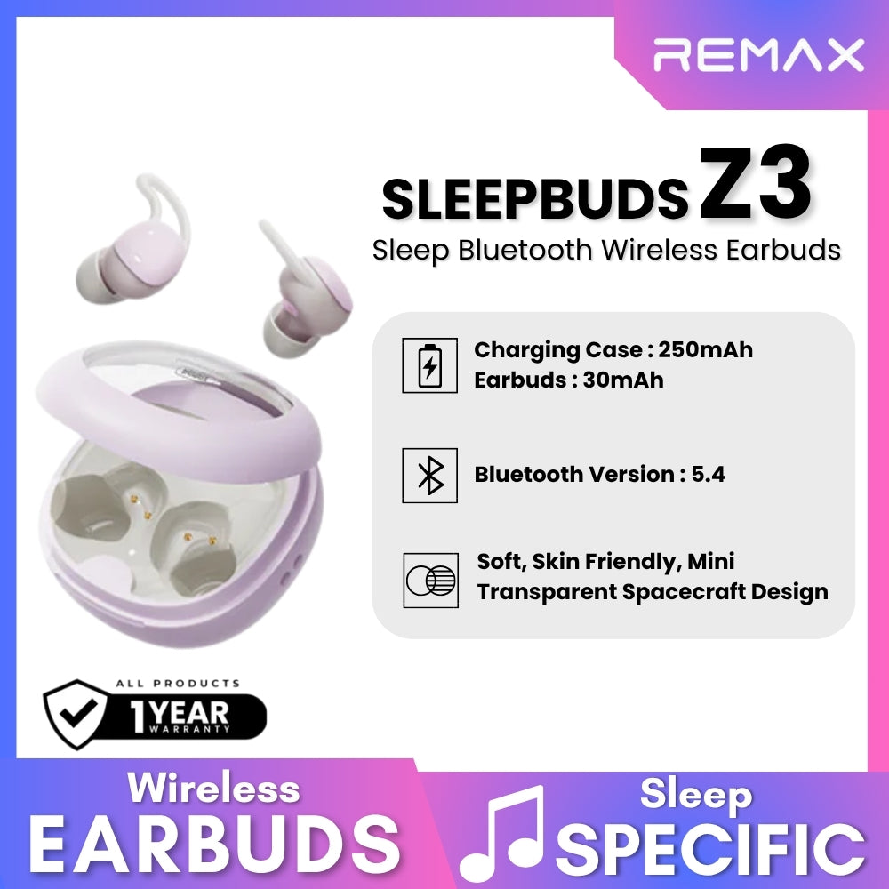 REMAX - SleepBuds Z3 Sleep Bluetooth Wireless Earbuds - Purple