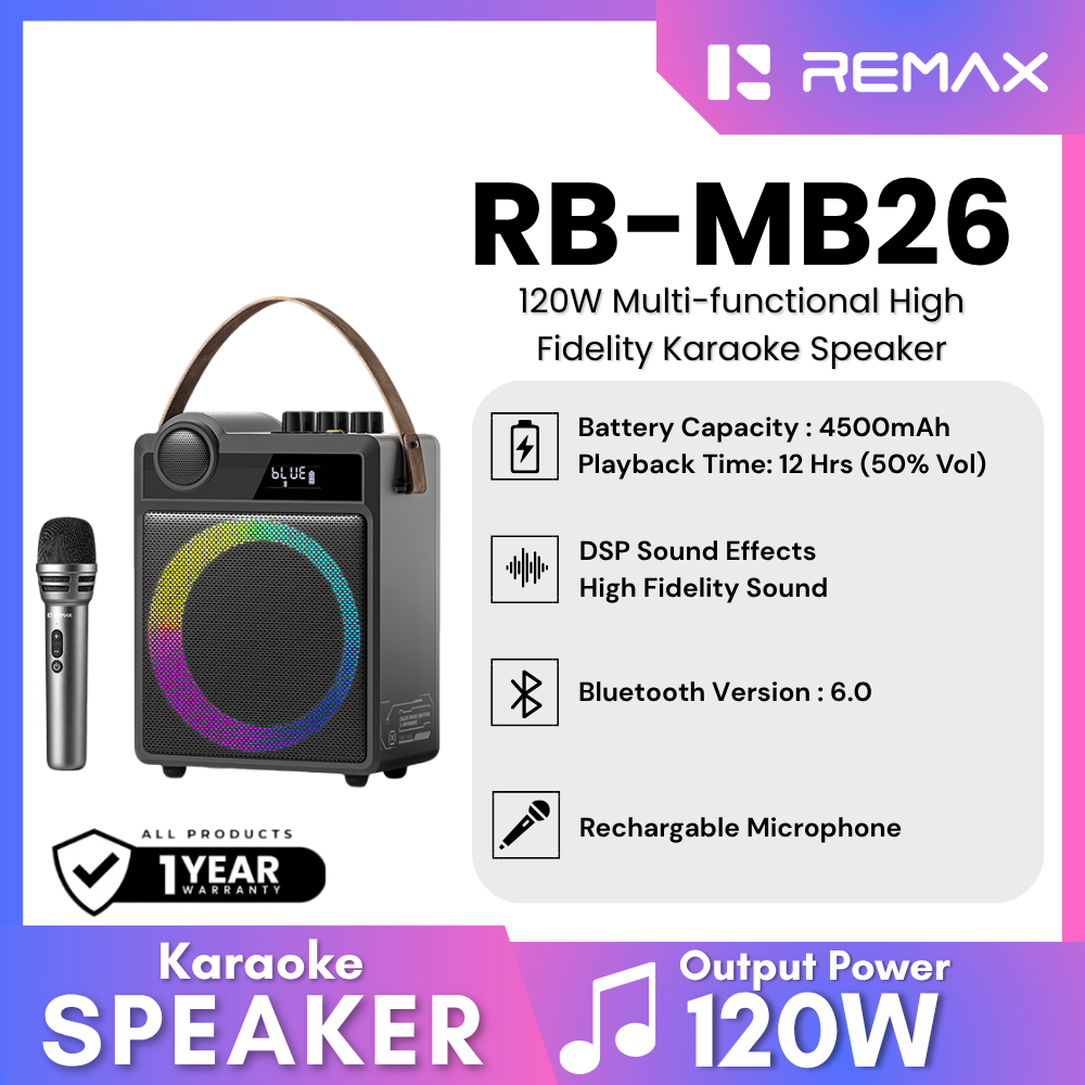 REMAX - RB-MB26 120W Multi-functional High Fidelity Karaoke Speaker