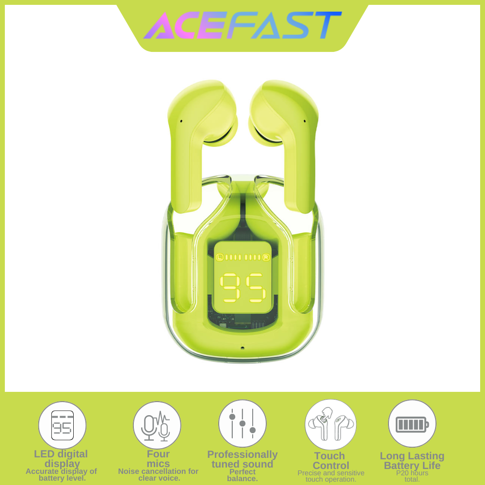ACEFAST T6 BLEUTOOTH V5.0 ENC TRUE WIRELESS STEREO EARBUDS - GREEN