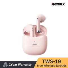 REMAX TWS-19 MARSHMALLOW SERIES TRUE WIRELESS STEREO EARBUDS FOR MUSIC & CALL (V 5.3 WIRELESS), Wireless Stereo Earbuds, TWS Earbuds, Bluetooth Earbuds-Pink
