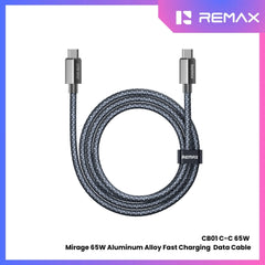 REMAX - CB01 C-C Mirage 65W Type-C To Type-C Fast Charging Data Cable - Black
