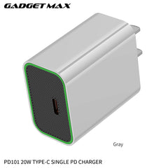 GADGET MAX - PD101 20W PD Type- C Charger - Grey