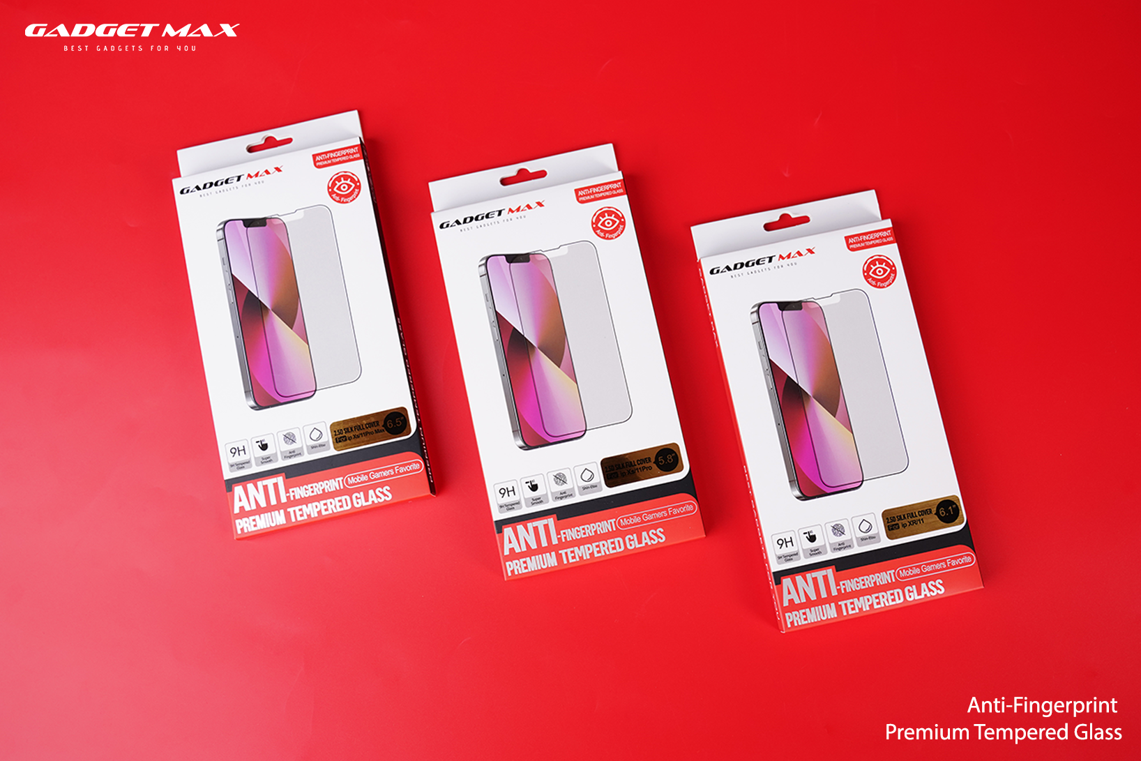 iPhone 15 Pro Max ( 6.7" ) GADGET MAX - Anti-Fingerprint Premium 2.5D Skill Full Cover Tempered Glass