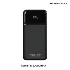 GADGET MAX - GB105 Alpha PD 20000mAh PD+QC Fast Charging Digital Power Bank ( 20W+22.5W ) - Black