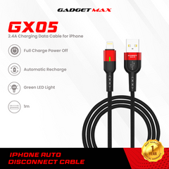 GADGET MAX GX05 lightning Auto Disconnect Data Cable(2.4A) - Black