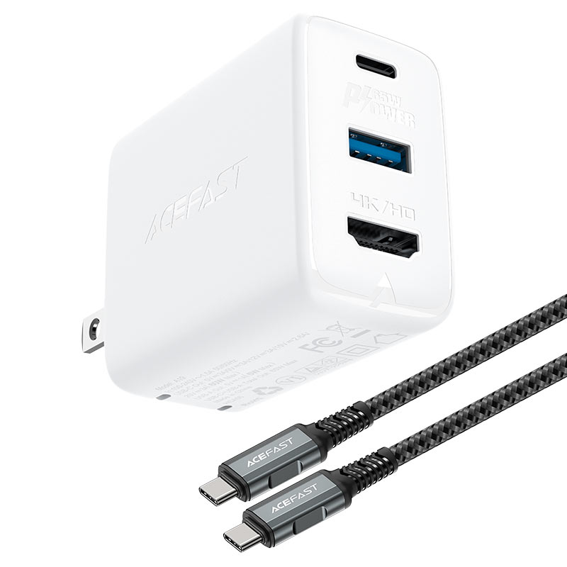 ACEFAST A19 65W GAN MULTI-FUNCTION HUB CHARGER SET - WHITE