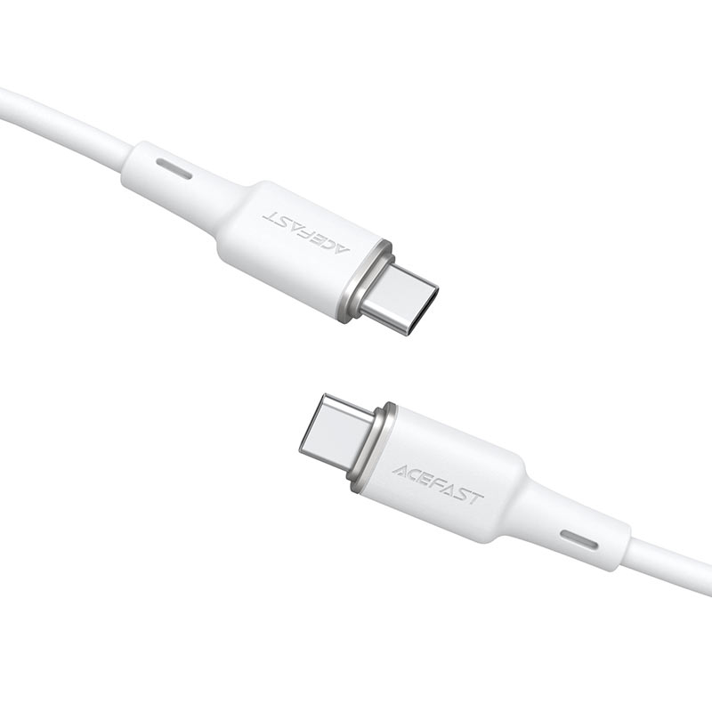 ACEFAST C2-03 USB-C TO USB-C ZINC ALLOY SILICONE CHARGING DATA CABLE (60W MAX)(1.2M) - WHITE