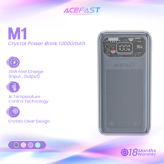 ACEFAST M1 SPARKLING SERIES 30W FAST CHARGING POWER BANK 10000MAH (MICA GREY)