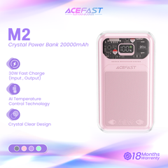 ACEFAST M2 SPARKLING SERIES 30W FAST CHARGING POWER BANK 20000MAH (CHERRY BLOOSM)