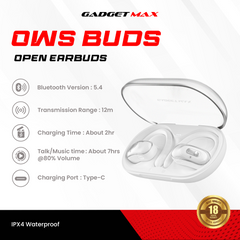 GADGET MAX - OWS-01 Open WIreless Bluetooth Earbuds - White