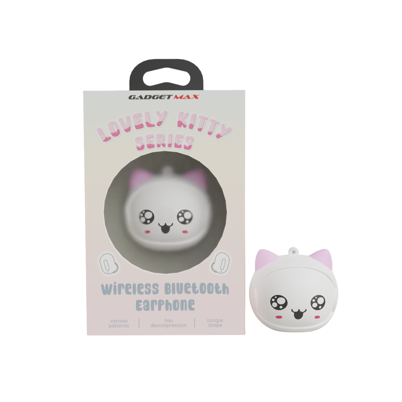 GADGET MAX GM33 LOVELY KITTY SERIES TWS EARBUDS (V5.0) - PINK