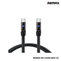 REMAX RC-C108 C-C Macha Series 5A Liquid Silicone Fast Charging Data Cable With Light Type-C to Type-C(White)