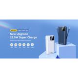 REMAX RPP-513 20000mAh SUJI SERIES PD 20W+QC 22.5W Fast Charging CABLE POWER BANK