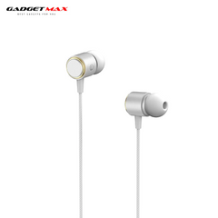 GADGET MAX X-PRO STEREO BASS  3.5MM EARPHONE WIRED CONTROL EARPHONE (3.5MM) Wired Earphone- WHITE