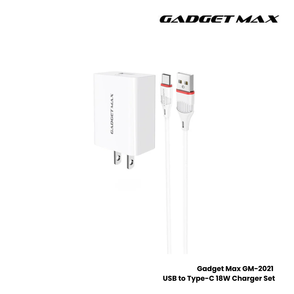 GADGET MAX - GM2021 Type-C Single Port Quick Charger Set ( 3A ) - White