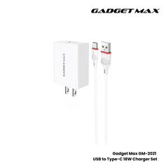 GADGET MAX - GM2021 Type-C Single Port Quick Charger Set ( 3A ) - White