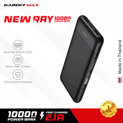 GADGET MAX New Ray Series 10000mAh Power Bank(2.1A) - Black