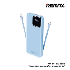 REMAX RPP-500 Suji Series 10000mAh PD+QC Fast Charging Power Bank(PD 20W+QC 22.5W) - Light Blue