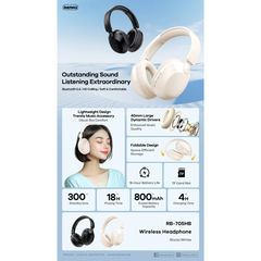 REMAX - RB-705HB 5.4 Bluetooth Wireless Headphone - Beige