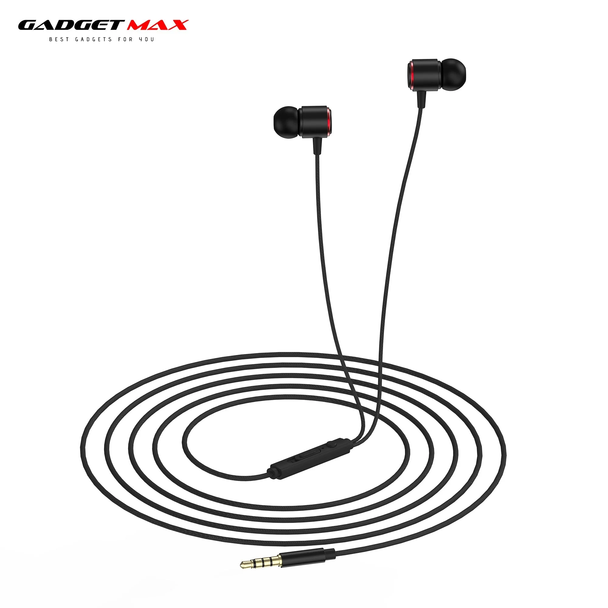 GADGET MAX X-PRO STEREO BASS  3.5MM EARPHONE WIRED CONTROL EARPHONE (3.5MM) Wired Earphone- BLACK