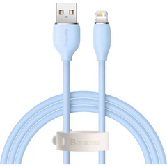 BASEUS JELLY LIQUID SILICA GEL FAST CHARGING DATA CABLE USB TO IPHONE 2.4A 2M - Blue