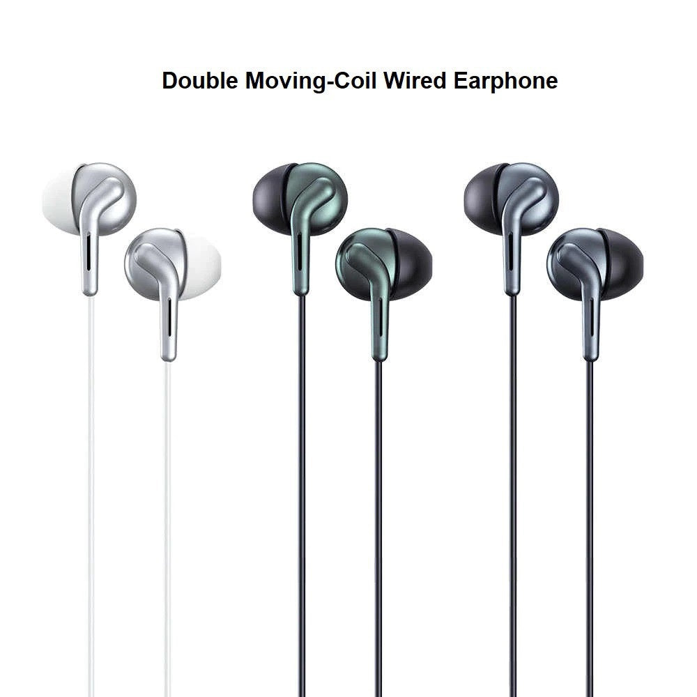 REMAX RM-595 DUAL-MOVING COIL  3.5MM Wired, Earphone Best wired earphone with mic ,Hifi Stereo Sound Wired Headset ,sport wired earphone ,3.5mm jack wired earphone ,3.5mm headset for mobile phone ,wired earphone