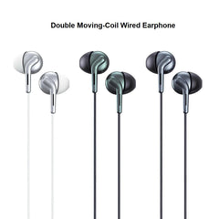 REMAX RM-595 DUAL-MOVING COIL  3.5MM Wired, Earphone Best wired earphone with mic ,Hifi Stereo Sound Wired Headset ,sport wired earphone ,3.5mm jack wired earphone ,3.5mm headset for mobile phone ,wired earphone