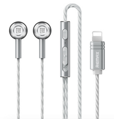 REMAX RM-598I iPhone Wire Earphone FOR MUSIC, & CALL (1200MM) Stereo Sound Wired Headset , For IPhone ,Lighting Earphone