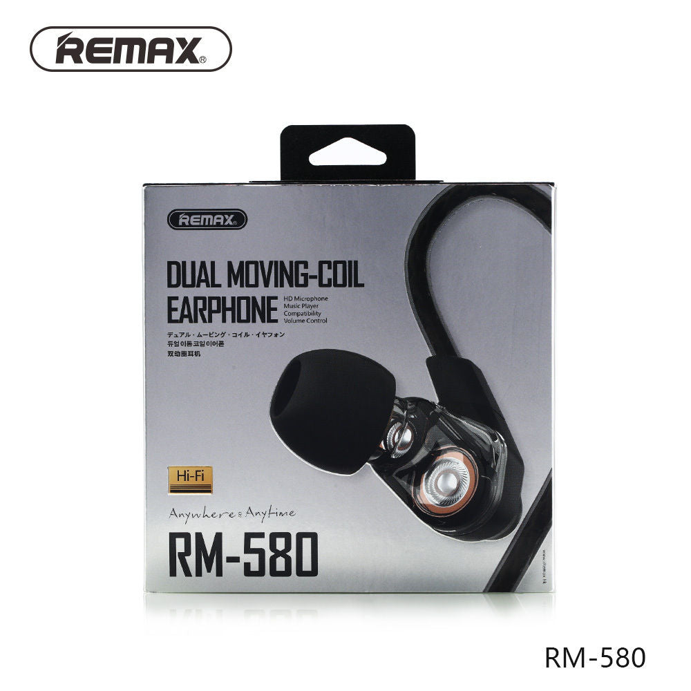 REMAX RM-580 3.5MM  Wired Earphone ,Best wired earphone with mic ,Hifi Stereo Sound Wired Headset ,sport wired earphone ,3.5mm jack wired earphone ,3.5mm headset for mobile phone ,universal 3.5mm jack wired earphone