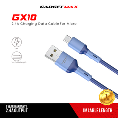 GADGET MAX GX10 MICRO 2.4A CHARGING DATA CABLE FOR MICRO (3A)(1M) - WHITE