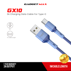 GADGET MAX GX10 TYPE-C 3A CHARGING DATA CABLE FOR TYPE-C (3A)(1M) - BLUE