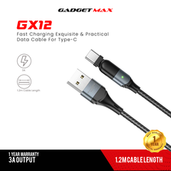GADGET MAX GX12 FAST CHARGING EXQUISITE & PRACTICAL DATA CABLE FOR TYPE-C (3A) (1.2M) - RED