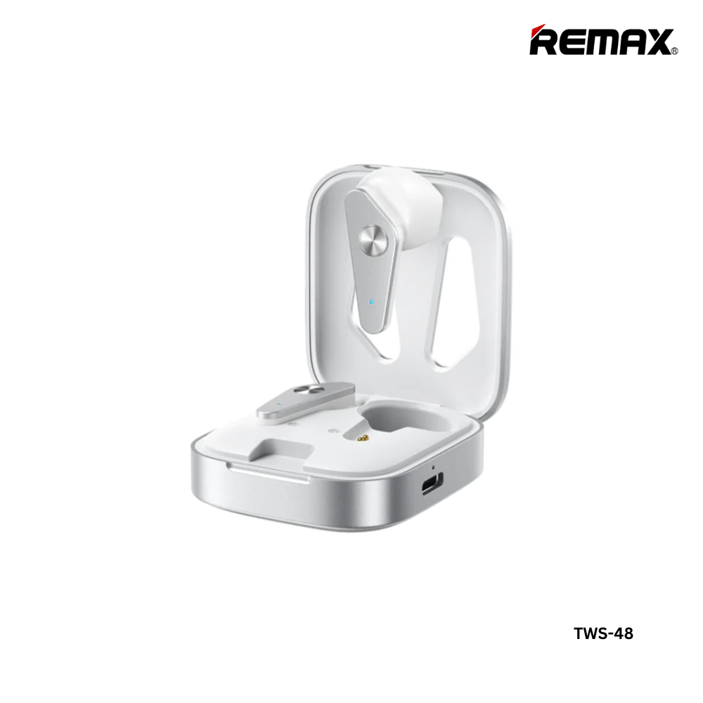 REMAX TWS-48 RUILIANG ULTRA-THIN METAL TRUE WIRELESS STEREO MUSIC HEADSET - Silver