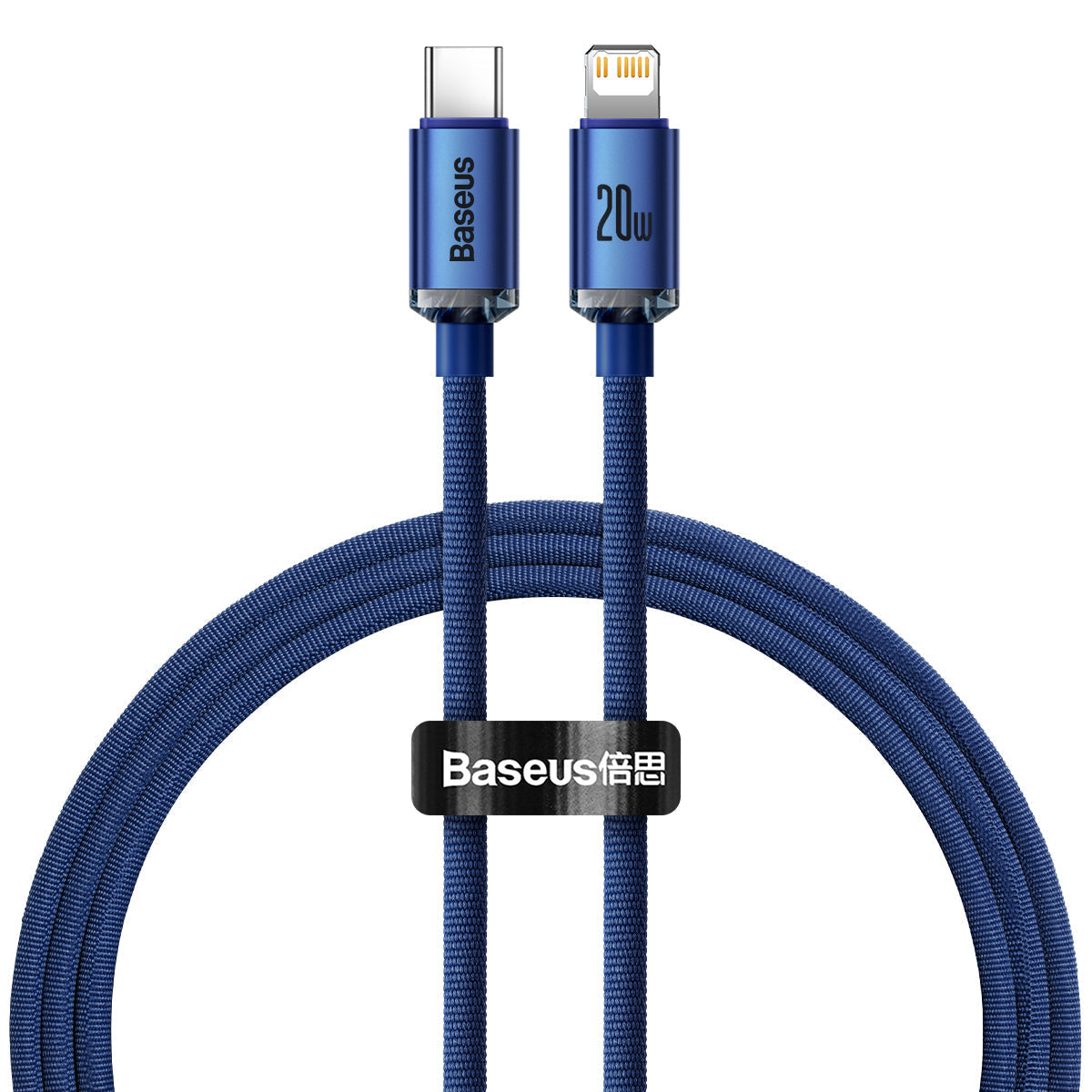 BASEUS CRYSTAL SHINE SERIES FAST CHARGING DATA CABLE TYPE-C TO IPH (20W)(1.2M   - Blue)