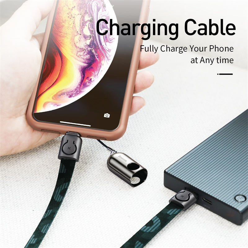 BASEUS GOLDEN COLLAR LANYARD DATA CABLE USB FOR IP 2.4A 85CM (POP)(HANGING WIRED SERIES CABLE FOR IP),Cable , Lightning Cable , iPhone Data Cable , iPhone Charging Cable , iPhone Lightning Cable