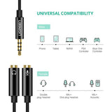 UGREEN AV141 Headset Splitter Headphone Mic Y Adapter Cable, 3.5mm Audio Male to Separate Stereo Aux Female Jack & Microphone Female Jack Compatible for PS4, Xbox, Laptop, Phone, PC Gaming Headset