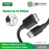 UGREEN USB-C to USB 3.0 Micro B Cable, Fast Charging and Sync Data Transfer Cord Compatible with Samsung Galaxy S5 Note 3, Seagate, WD, Toshiba, External Hard Drive, Camera