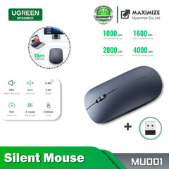 UGREEN MU001 PORTABLE WIRELESS MOUSE, Wireless Mouse, Portalble Wireless Mouse