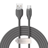 BASEUS JELLY LIQUID SILICA GEL FAST CHARGING DATA CABLE USB TO TYPE-C 100W 2M, 100W Type-C Cable, Fast Charging Cable