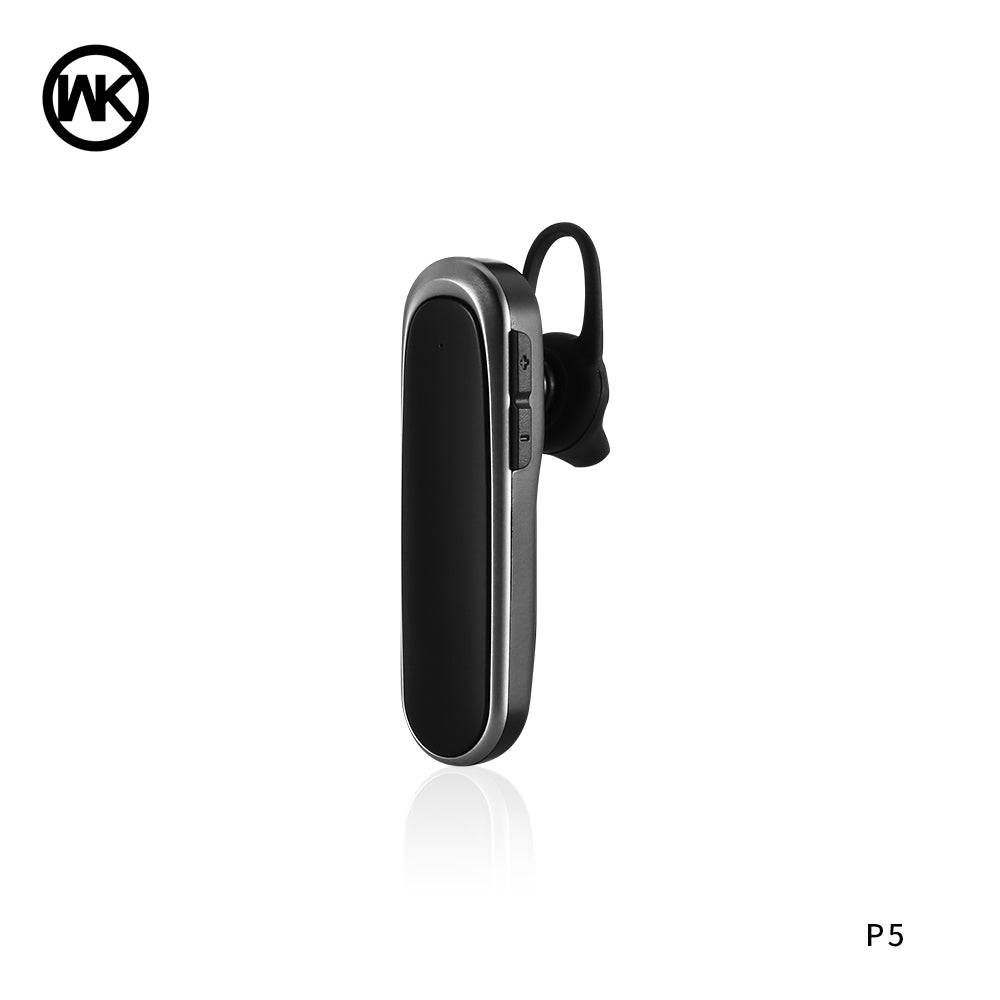 WK P5 Single Earphone Bluetooth Earphone , Single Bluetooth Earphone, Wireless Bluetooth Headset , Single Bluetooth Earbuds for music , Mono Bluetooth Headset , Best noise canceling Bluetooth Headset , Cheap Bluetooth Headset