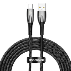 BASEUS GLIMMER SERIES FAST CHARGING DATA CABLE USB TO TYPE-C (100W) (2M) - Black