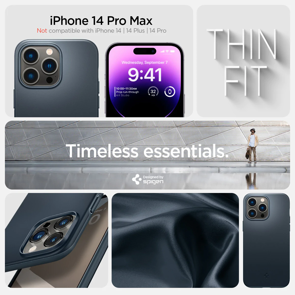 Spigen iPhone 14 Pro Max Thinfit Series-Metal Slate