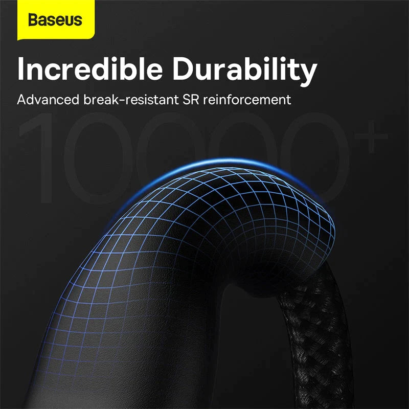 BASEUS FLASH SERIES II TWO FOR THREE FAST CHARGING CABLE U+C TO M+L+C 100W 1.2M - Black