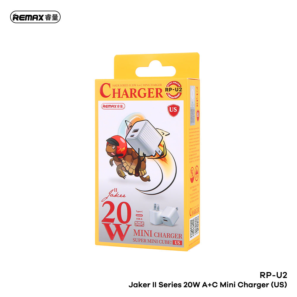 REMAX RP-U2 JAKER SERIES II 20W A+C MINI CHARGER, 20W Charger