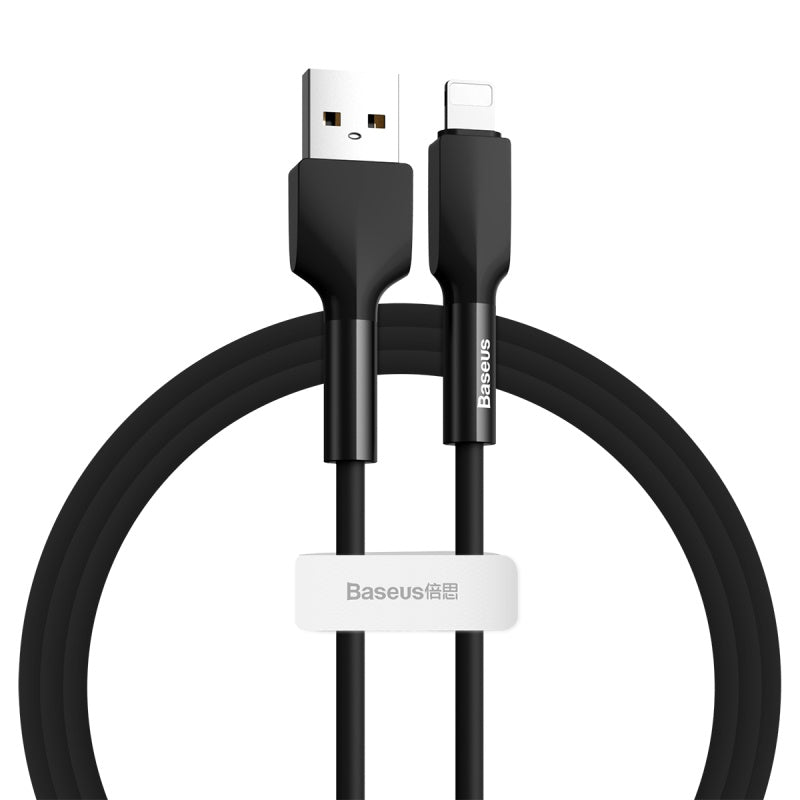 BASEUS SILICA GEL CABLE USB FOR IPhone 1M - Black