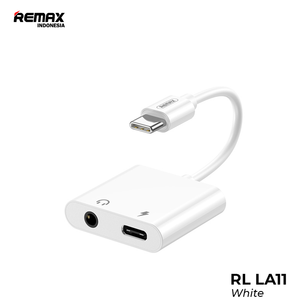 REMAX LA11 REMINE SERIES PHONE ADAPTER TYPE-C TO 3.5 AUX+TYPE-C (120MM), Audio Adapter