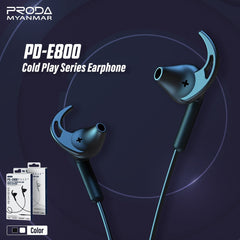 PRODA PD-E800 COLDPLAY SERIES Earphone WIRED EARPHONE , BEST WIRED EARPHONE WITH MIC, 3.5mm JACK WIRED EARPHONE, UNIVERSAL 3.5MM JACK WIRED EARPHONE